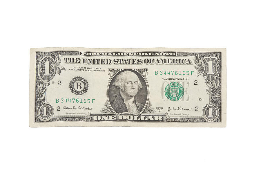 A one dollar bill